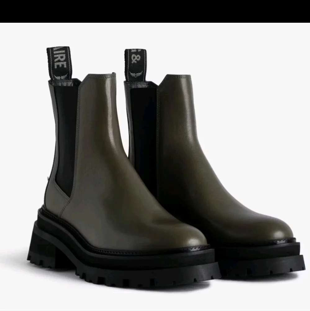 Zadig & Voltaire Ride Chelsea Military Boots Leather $648, Sz 37, NIB!